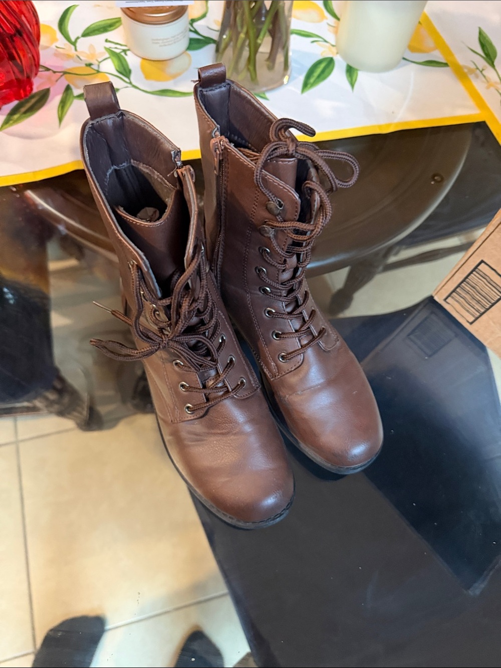 Rue21 Brown Lace-Up Combat Boots - Picture 3 of 3